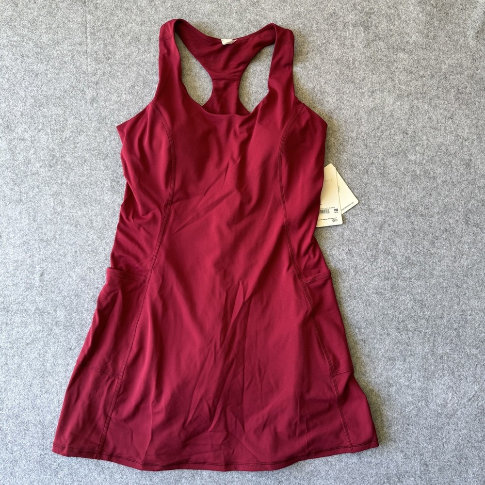 90 Degree by Reflex Courtside Utility Bra Dress Beet Red Womens M NWT